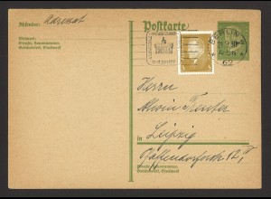 Deutsches Reich 1930 Postkarte P 180 + ZuF MiNr. 410 Sonderstempel IPOSTA Berlin
