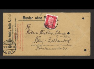 Deutsches Reich 1929 Warenprobe Brief Muster ohne Wert MiNr. 414 EF Berlin Ort