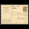 Deutsches Reich 1942 Postkarte / Mitgliedskarte Justinus Kerner Verein Weinsberg