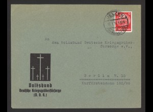 Deutsches Reich 1936 Brief EF MiNr 519 X Volksbund Deutsche Kriegsgräberfürsorge