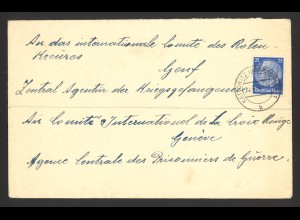 Deutsches Reich 1940 Brief EF MiNr. 522 Kattowitz POW Rotes Kreuz Genf Schweiz
