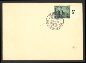 Deutsches Reich 1940 Brief EF MiNr. 740 SoSt Klagenfurt Kärntner Volksabstimmung