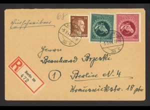 Deutsches Reich 1944 Einschreiben Brief MiF MiNr. 792 + 900/901 Berlin 