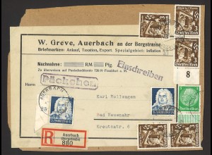 Deutsches Reich 1935 Päckchen Adressträger MiF MiNr. 515 + 575 + 598 Auerbach