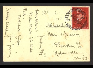 Deutsches Reich 1941 Postkarte EF MiNr. 772 Geburtstag des Führers