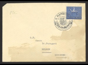 Deutsches Reich 1939 Brief FDC EF MiNr. 698 + SoSt 70 Jahre Deutsches Derby 