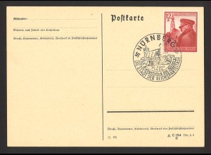 Deutsches Reich 1939 Postkarte MiNr 691 SoSt 50. Geburtstag des Führers Nürnberg