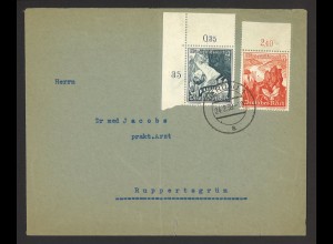 Deutsches Reich 1939 Brief MiF MiNr. 676 + 678 Eckrand Winterhilfswerk Herdau 