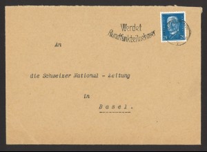Deutsches Reich 1930 Brief EF MiNr 416 + Siegel Deutsche Reichsbahn Gesellschaft