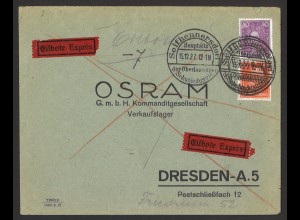 Deutsches Reich 1927 Eilboten Brief MiF MiNr. 391 + 395 Seifhennersdorf mit SoSt