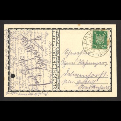 Deutsches Reich 1924 Postkarte EF MiNr. 356 SoSt Norderney Paradies der Nordsee