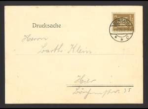 Deutsches Reich 1926 Postkarte EF MiNr. 355 Kameradschaftlicher Verein Benrath