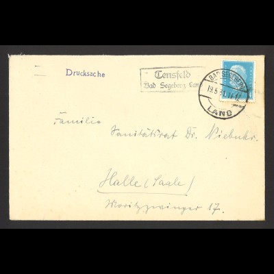 Deutsches Reich 1931 Brief EF MiNr. 454 Landpost Stempel Tensfeld Bad Segeberg 