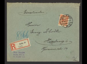 Deutsches Reich 1925 Einschreiben Brief EF MiNr. 342 W Berlin n. Hamburg
