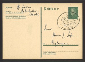Deutsches Reich 1932 Postkarte P 181 Bahnpost Zugstempel Wildbad Pforzheim