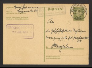 Deutsches Reich 1933 Postkarte P 199 Landpoststempel Eggenstett Oschersleben