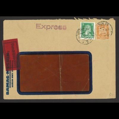 Deutsches Reich 1928 Eilboten Brief MiF MiNr. 361 + 388 Berlin n. Fürth Expres