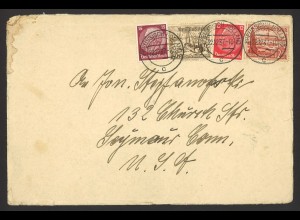 Deutsches Reich 1937 Brief MiF MiNr. 519, 520, 651, 656 WHW Preuss. Holland USA