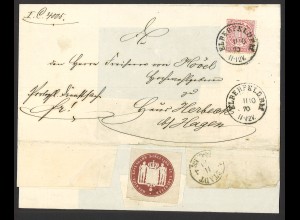 Altdeutschland NDP 1870 Brief EF MiNr. 16 Elberfeld Bhf. n. Herbeck b. Hagen 