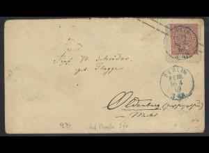 Altdeutschland NDP 1869 Ganzsachen-Brief U30 A Berlin P.E.III KBHW 260a