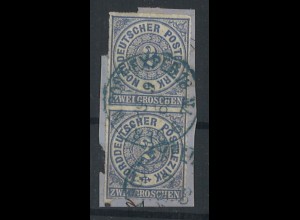 Altdeutschland NDP 1868 Briefstück senkr. Paar MiNr. 5 + K1 Berlin 18 KBHW 441b