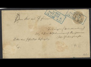 Altdeutschland Preußen 1865 Brief EF MiNr. 18 + R3 Berlin Post-Exp. 6 KBHW 285b