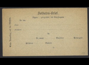 Deutsches Reich ca. 1870er Soldatenbrief Vordruck Umschlag Feldpost Preußen NDP