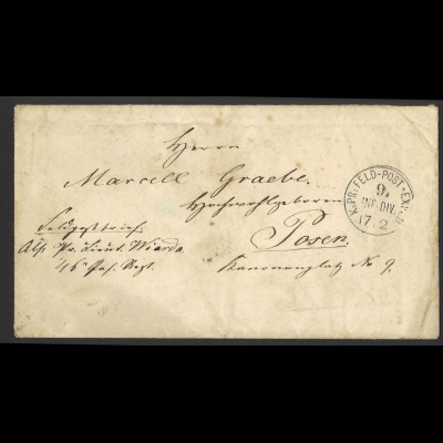 Norddeutscher Postbezirk 1871 Feldpost Brief Preussen 9. Inf.-Div. nach Posen