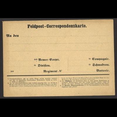 Norddeutscher Postbezirk Feldpost Correspondenz-Karte Heimat-Front ungebraucht