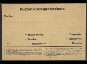Norddeutscher Postbezirk 1870 Feldpost Correspondenz-Karte "an die mobile Armee"