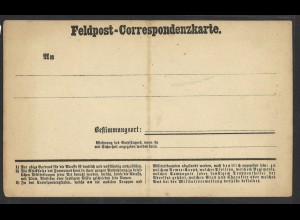 Norddeutscher Postbezirk Feldpost Correspondenz-Karte ungebraucht Frech Nr. 2 II