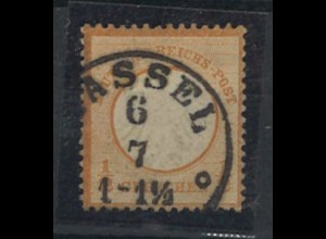 Deutsches Reich 1/2 Gr. MiNr. 14 (Kleines Schild) + K1 Stempel "Cassel"