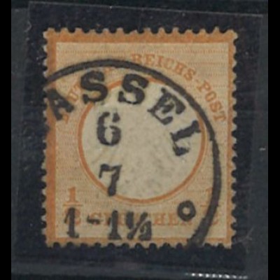 Deutsches Reich 1/2 Gr. MiNr. 14 (Kleines Schild) + K1 Stempel "Cassel"