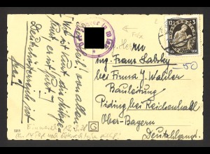 Deutsches Reich 1938 Postkarte EF Österreich Winterhilfe 12+3 Heller Ostmark