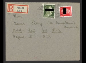 Deutsches Reich 1943 Brief Einschreiben MiF 788 + 794 Wien nach Bad-Hall b. Linz