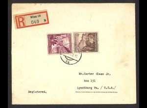 Deutsches Reich 1938 Auslands-Einschreiben MiF WHW aus Wien (Ostmark) in die USA