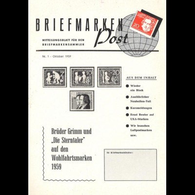 Briefmarkenpost, Mitteilungsblatt für den Briefmarkensammler.