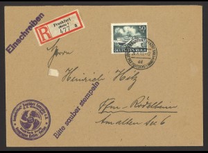 Deutsches Reich 1943 R-Brief EF MiNr. 842 Frankf. Gemeinschaft Deutscher Sammler
