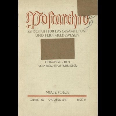 Das dt. phil. Jahrbuch 1931 / Postarchiv 1941 / Das Posthorn Nr. 1, 1946.