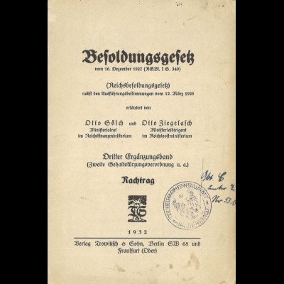 Gesetze und Vorschriften des Reichspostministeriums 1932-39.