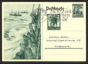 Deutsches Reich 1933 Ganzsachen-Postkarte P 266 + ZuF Braunau