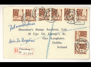 Schweden 1958 Auslandsbrief Vänersborg Einschreiben Irland ex Shanahan SH3000028