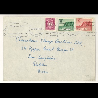 Norwegen 1957 Auslandsbrief > Irland ex Shanahan SH3000250