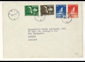 Norwegen 1958 Oslo Brief mit Satz MiNr. 232/235 n. Irland ex Shanahan SH3000251
