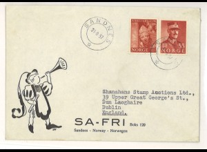 Norwegen 1957 Sandnes Auslandsbrief > Irland ex Shanahan SH3000252