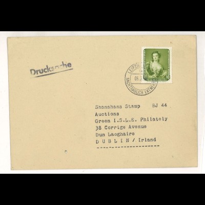 DDR Leipzig 1959 Auslandsbrief EF MiNr. 587 > Irland ex Shanahan SH3000386