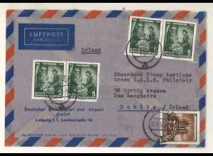 DDR Leipzig 1956 Auslandsbrief MiNr. 495 Luftpost > Irland ex Shanahan SH3000410