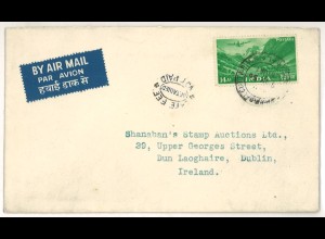 Indien 1956 Auslandsbrief Luftpost > Irland ex Shanahan SH3000641