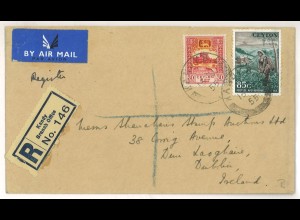 Ceylon 1955 Auslandsbrief Luftpost > Irland ex Shanahan SH3000655