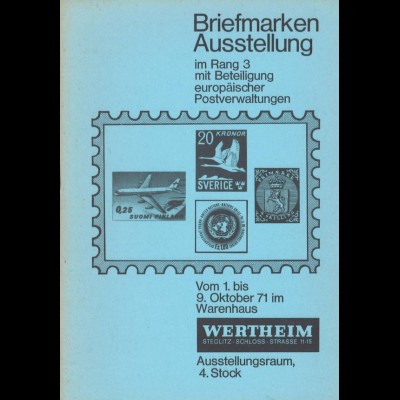 Briefmarken-Ausstellung Rang 3 und Interartes '72, Berlin 1971/72.